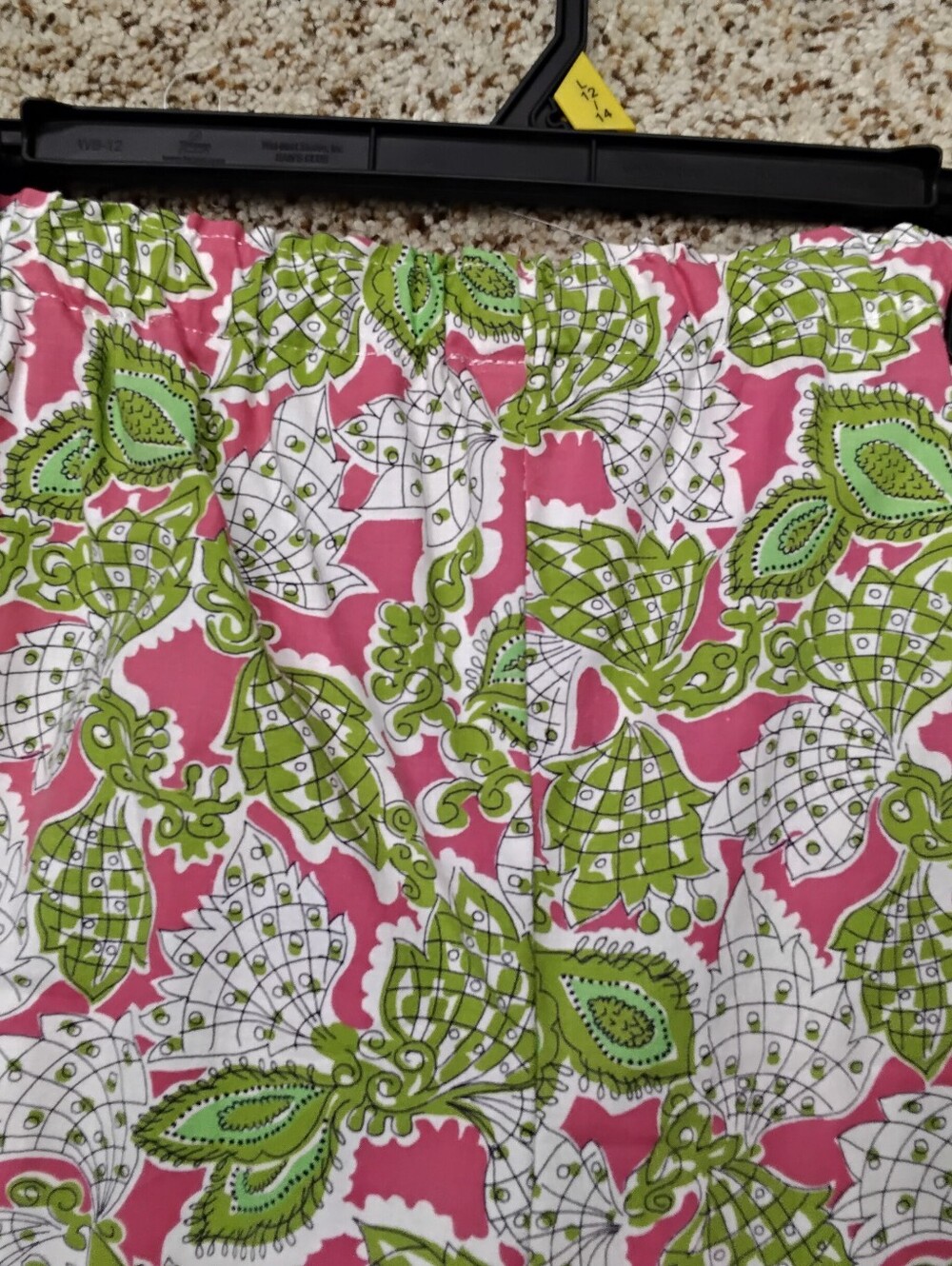 4037 Size XL Handmade Cotton   Lend Pink & Green Floral Pant Set - Picture 6 of 7